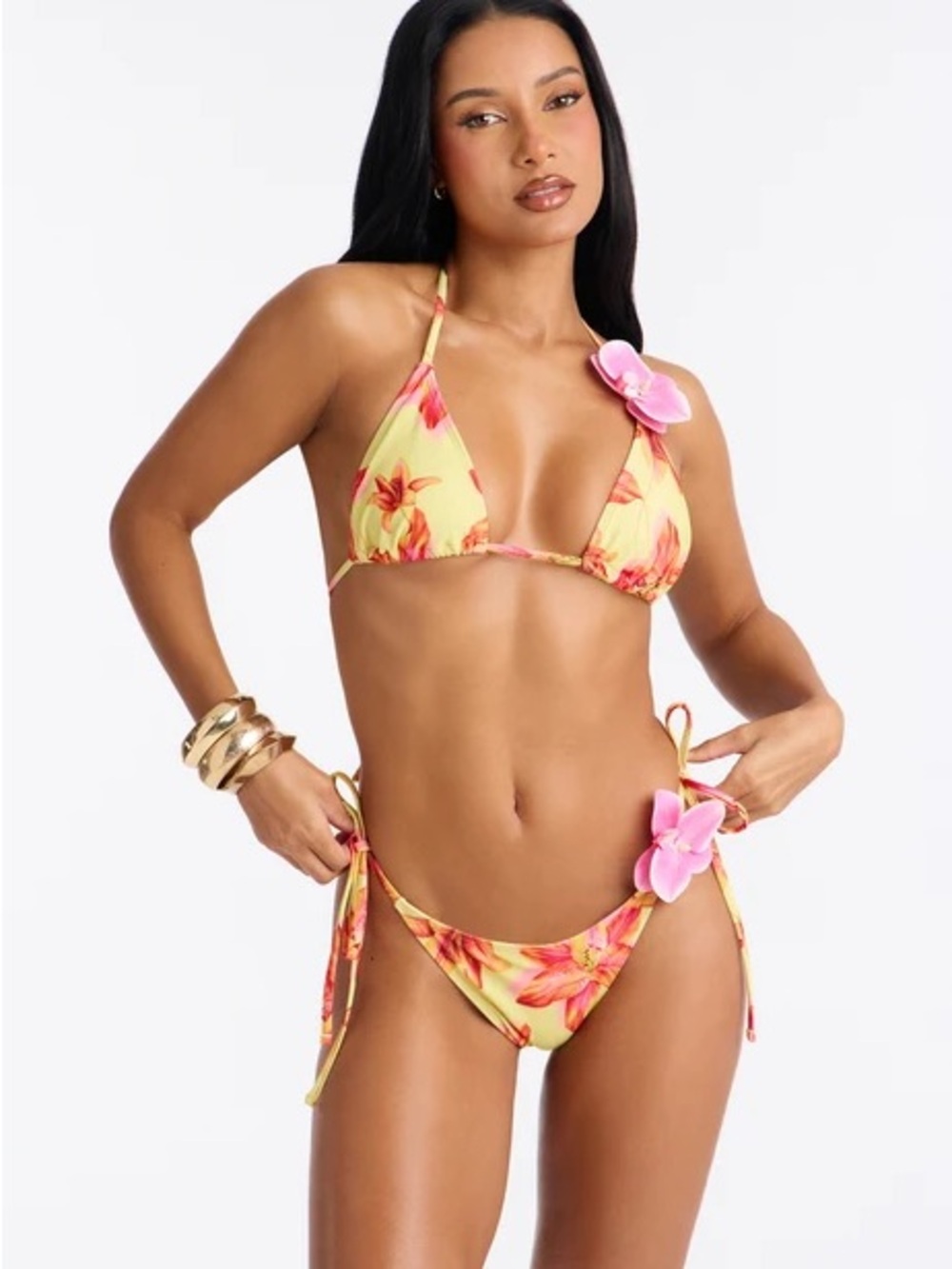 Yellow Floral Bikini Set